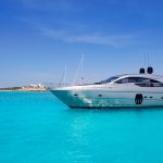 11191291 – luxury yatch in turquoise beach of formentera illetes