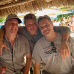 6. John Becker (Visiting _ Vermont Catamounts Head Coach), Spencer Raymond (local Realtor), Jeff Raymond (teacher, MAST Academy) – Hanging at the Dune Burger Bar – Ritz Carlton Key Biscayne
