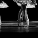 Closeup of ballerinas legs